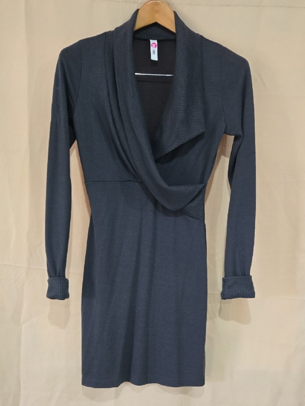 Charcoal Ribbed Shawl-Collar Jacket - Picture 2 of 8